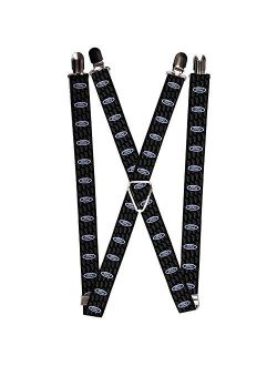 Buckle-Down Suspenders-Ford Oval Repeat W/Text