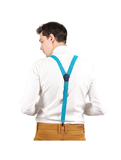 Unisex Suspenders for Men and Women - 1" Width - Y Back with Strong Clips - One Size Fits All