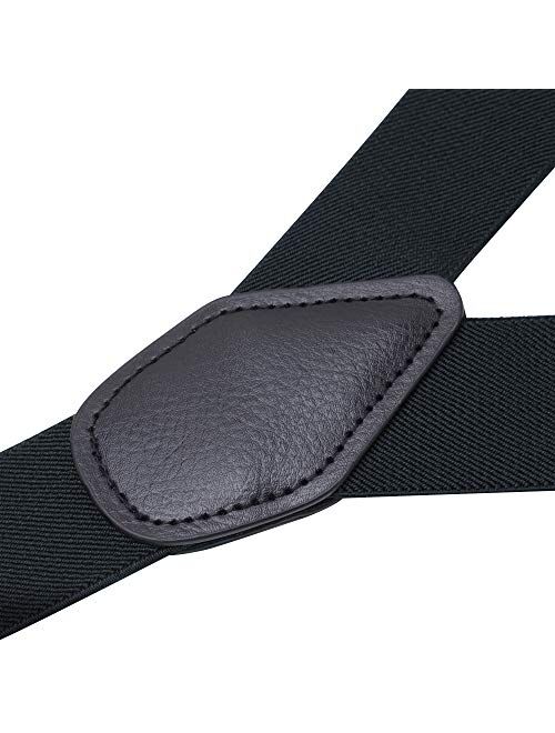 Buyless Fashion Butten End Suspenders for Men - 48" Adjustable Straps 1 1/4" - Y Shape
