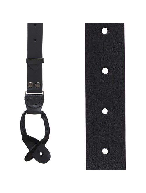 SuspenderStore Men's Buckle Strap Leather Suspenders - 1-Inch, Button
