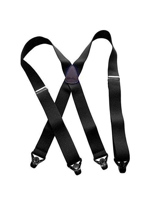 Holdup Suspender Company XL Black Ski-Up Suspenders X-back with black patented gripper clasp