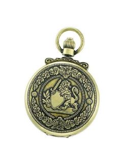 Men's Antique Gold Double Cover Mechanical Pocket Watch