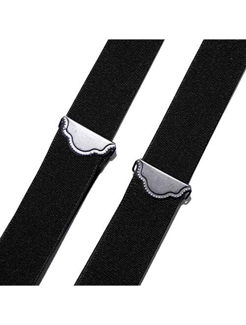 Men’s X-back Suspenders Adjustable Solid Straight Clip Heavy Duty Suspender