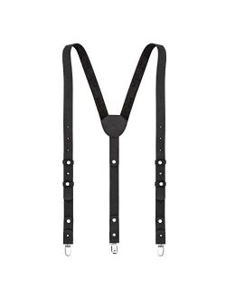 Leather Suspenders - for Men and Women - Best for Gift and Wedding - by GE MARK