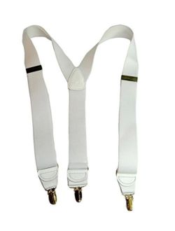 Hold-Ups Y-back All White Casual Series 1 1/2" wide with Patented No-slip Gold Clips