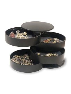 Longjet Small Jewelry Organizer Box for Earrings Holder and Rings Bracelets Storage (White)