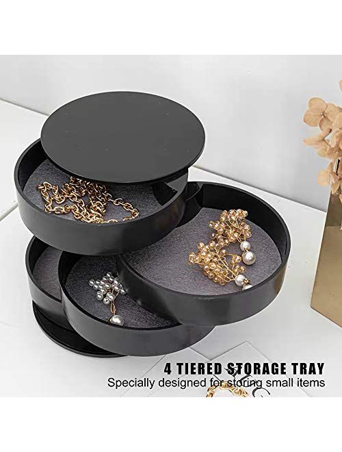 Longjet Small Jewelry Organizer Box for Earrings Holder and Rings Bracelets Storage (White)