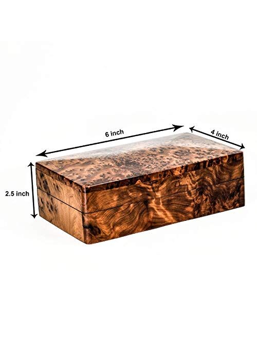 Bazaardi Hand Carved Wooden Multipurpose Keepsake Jewelry Decorative Art Box Storage Organizer ( Large wood Box ,Antique ) (Medium)