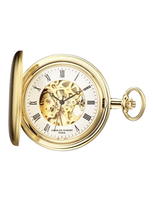 Charles-Hubert Paris Women's Gold Plated Hunter Case Pocket Watch