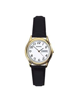 Sekonda Women's Quartz Watch with White Dial Analogue Display and Black Leather Strap 4925.27