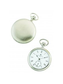 Women's Stainless Steel Pocket Watch w Matching Curb Chain