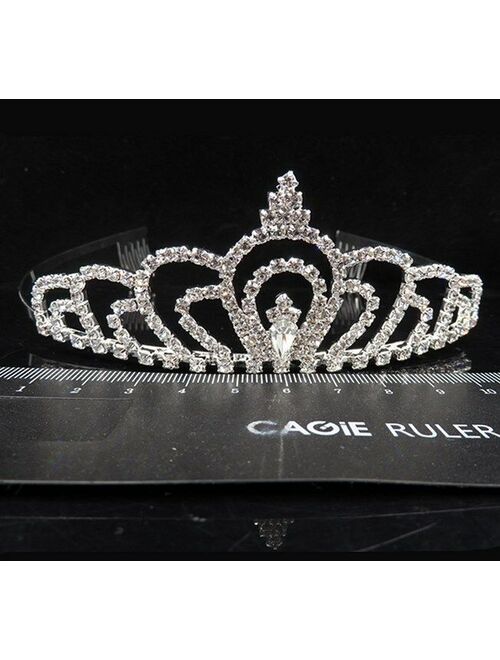 Bridal Crystal Tiara Crown Comb Hair Rhinestone Wedding Pearl Headband Gift S8C