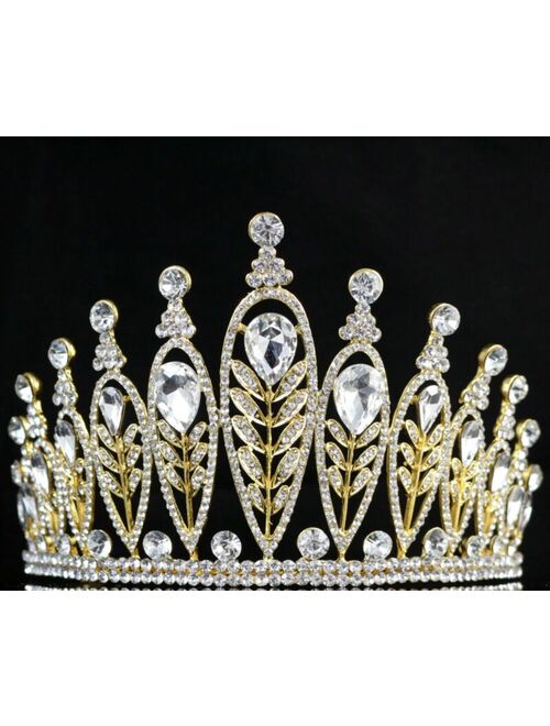 Elegant Floral Clear Austrian Crystal Rhinestone Tiara Crown Prom Pageant T95g