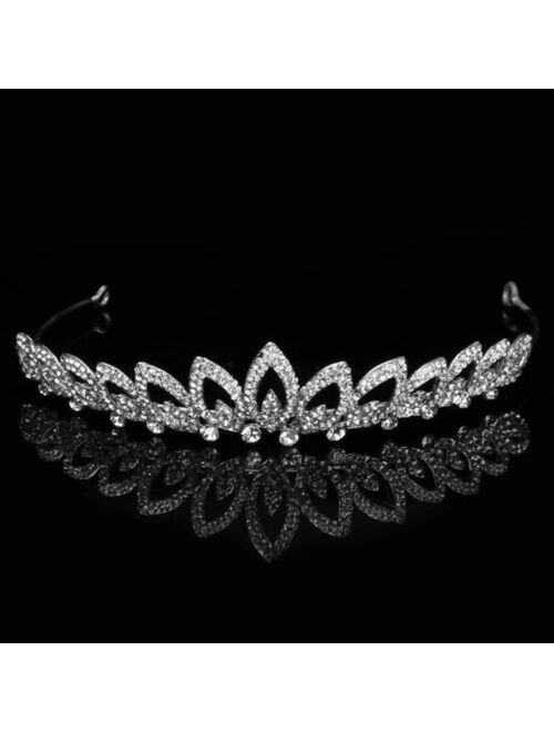 Bridal Tiara Crown Silver Swarovski rhinestone elements Elements Fire And Ice De
