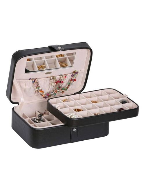 Lila 48-Section Jewelry Box in Black