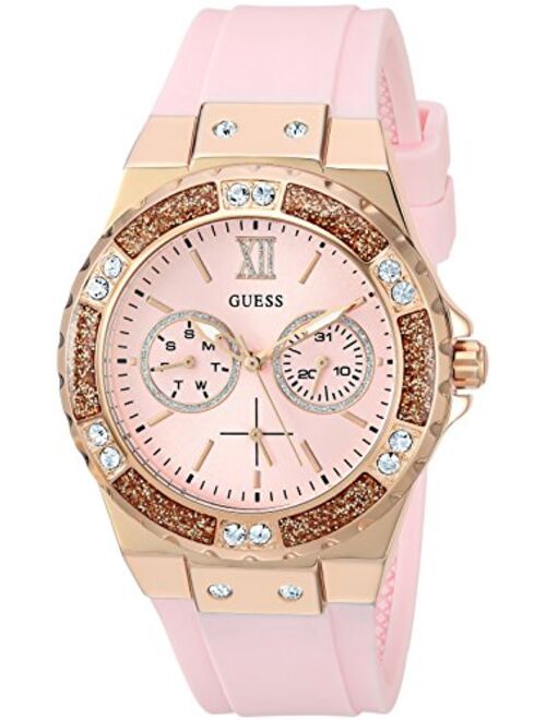 GUESS Rose Gold-Tone Pink Multifunction Watch