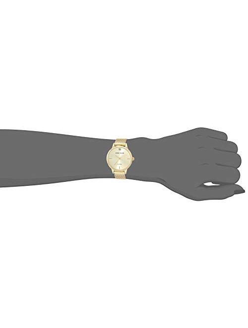 Anne Klein Women's Genuine Diamond Dial Mesh Bracelet Watch
