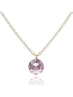 MaeMae Birthday Crystal Necklace - Swarovski Crystal Gemstone - 14k Chain 16-18”