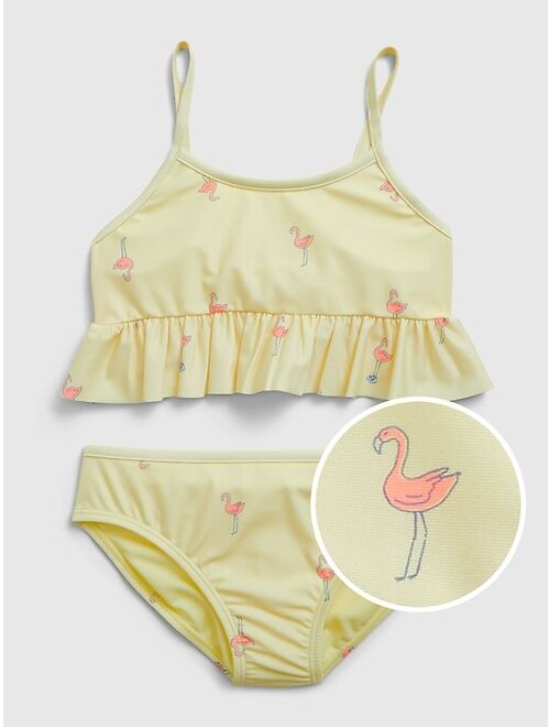 GAP Kids Recycled Flamingo Peplum Bikini Swim Two-Piece