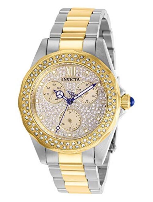 Invicta Women's Angel Quartz Watch with Stainless Steel Strap, Two Tone, 18 (Model: 28433)