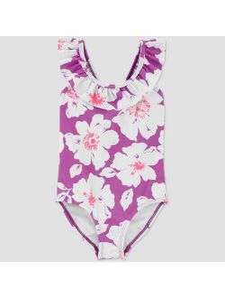Baby Girls' Floral One Piece Swimsuit - Just One You made by carter's Purple