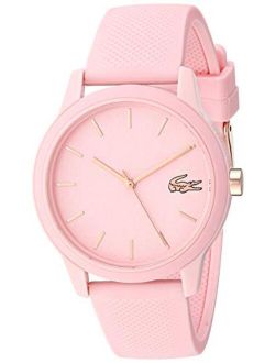 TR90 Quartz Watch with Rubber Strap, Pink, 17 (Model: 2001065)