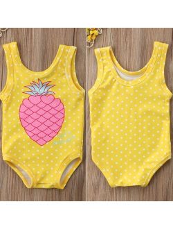 Kids Baby Girl Pineapple Print Swimwear Swimsuit Bathing Suit Beachwear