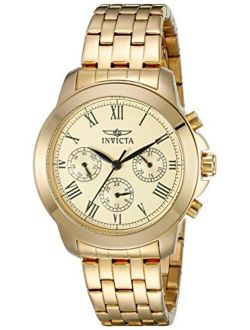 Women's Specialty 37mm Gold Tone Stainless Steel Chronograph Quartz Watch, Gold (Model: 21654)