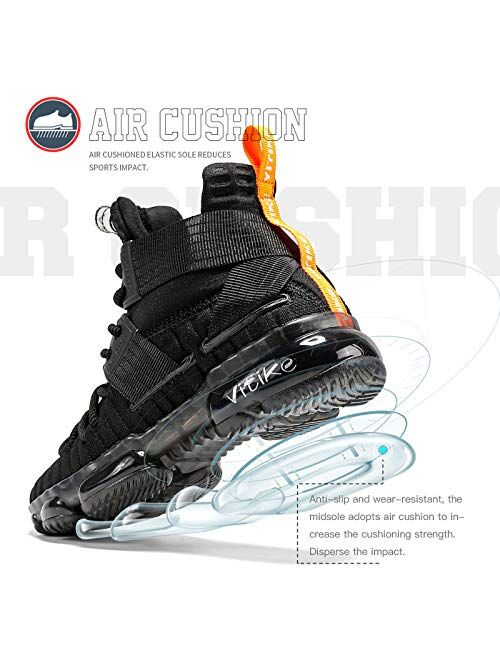 VITUOFLY Kids Basketball Shoes Boys Air Cushion Sneakers Girls Mid Top School Training Shoes Non-Slip Outdoor Sports Shoes Comfortable Boys Running Shoes Durable Little Kid/Big Kid