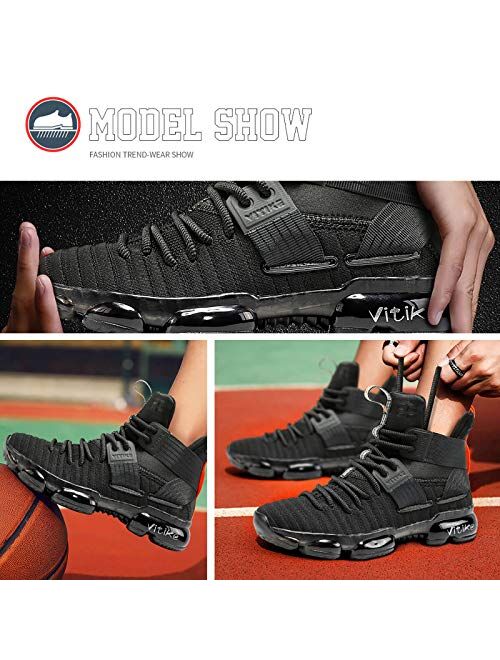 ASHION Kid's Basketball Shoes Boys Sneakers Girls Trainers Comfort High Top Basketball Shoes for Boys(Little Kid/Big Kid)