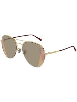 Brown Aviator Ladies Sunglasses BV0247S 003 56