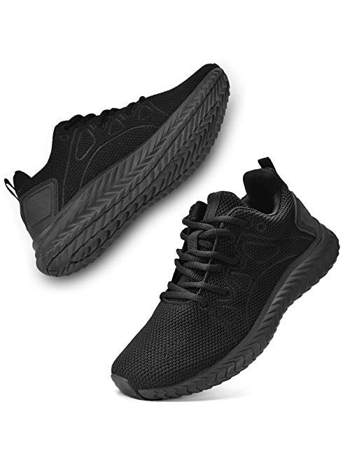 Troadlop Men's Sneakers Non Slip Running Shoes Lightweight Breathable Slip Resistant Athletic Sport Walking Gym Work Shoes