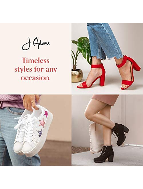 Women's Platform Buckle Sandal - Open Peep Toe Fashion Chunky Ankle Strap Shoe - Surf by J Adams