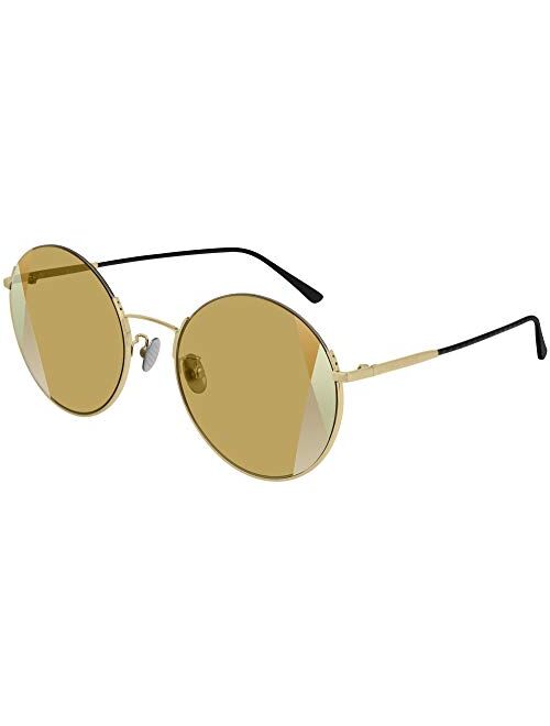 Bottega Veneta Yellow Round Ladies Sunglasses Bv0246s00257