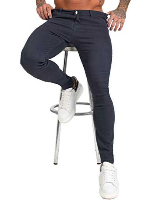 GINGTTO Mens Jeans Skinny Stretch, Premium High Rise Colored Jeans Expandable Waist 4 Seasons