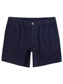Men's Classic-fit 5.5" Cotton Casual Shorts Elastic Waistband with Multi-Pocket Daily Wear Walking Summer Outfit