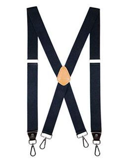 Romanlin Suspenders for Men with Hooks on Belt Loops Heavy Duty Big and Tall X Back Work Braces