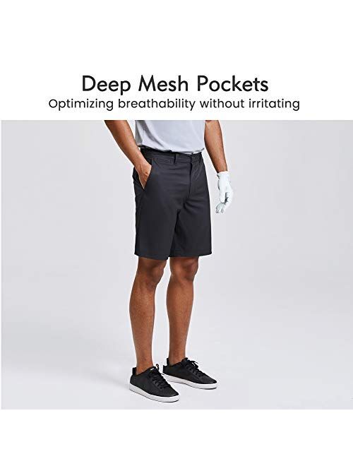 MaaMgic Men's Slim-fit Golf Shorts 9" Inseam Amphibious Casual Shorts Stretch Quick Dry Daily Casual Wear