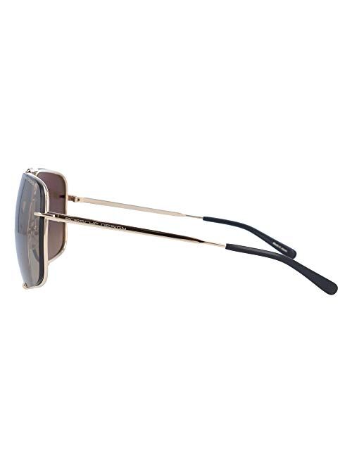 Porsche Design P8928 Sunglasses P'8928 Interchangeable Lens Iconic Sunglasses (B Gold With Brown Gradient + Black Lens Sets, 67)