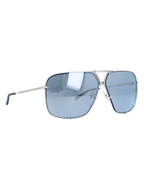 Porsche Design P8928 Sunglasses P'8928 Interchangeable Lens Iconic Sunglasses (C Palladium With Light Blue Silver Mirrored + Black Lens sets, 67)