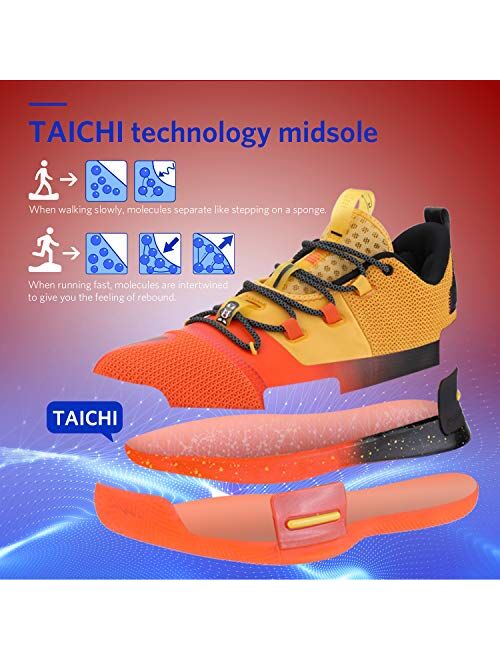 PEAK Mens Flash Basketball Shoes Lou Williams Underground Taichi Adaptive Cushioning Sneakers Non-Slip Sports Shoes for Running, Walking, Fitness