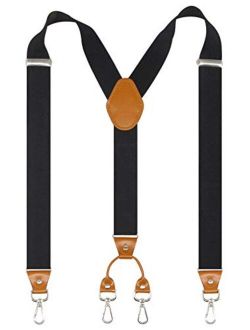 Doloise Men's Suspender Wide Adjustable and Elastic Braces Y Shape with Very Strong Hooks-Heavy Duty