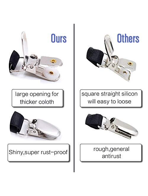 Mens Shirt Stays Shirt Holder Straps Adjustable Elastic Suspenders Garters with Non-slip Locking Clamps Upgraded Version