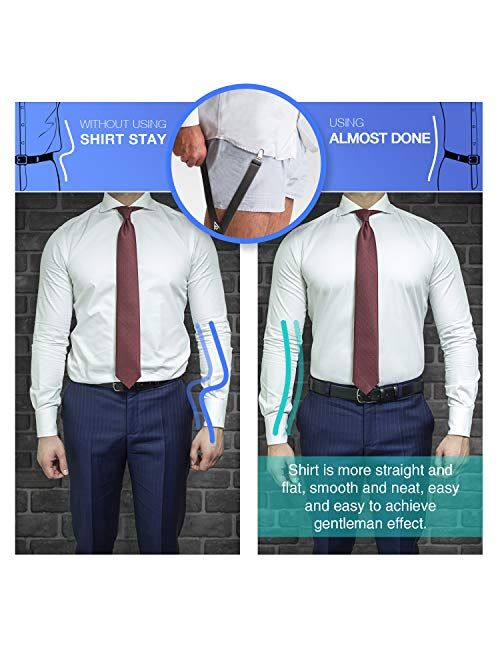 Shirt Stays Adjustable Straps - Elastic Shirt Holder Garter Shirt Tucker Non-slip Duckbill Clamps For Men