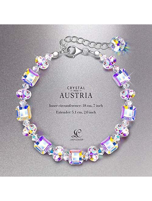 LADY COLOUR Bracelets for Women Made with Crystals from Austria, Gifts for Women, Northern Lights Jewelry for Women, Gifts for Her, Birthday Gifts for Wife Best Friend Mo