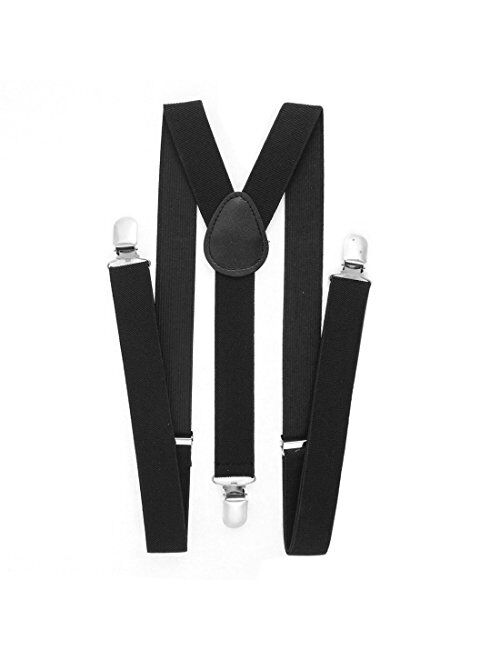 Allegra K Lady Woman Adjustable Metal Clamp Elastic Suspenders Braces