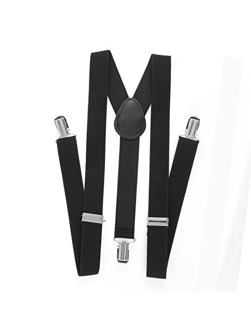 Allegra K Lady Woman Adjustable Metal Clamp Elastic Suspenders Braces