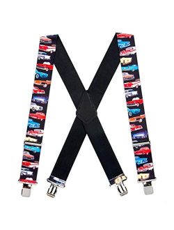 SuspenderStore Men's Class of 57 Car Clip-End Novelty Suspenders (3 Sizes)