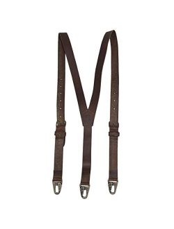 Hide & Drink, Rustic Leather Y Suspenders, Wedding & Party Essentials, Easy Fit With 8 Adjustable Holes, Medium (5 ft 3 in. to 5 ft 9 in.) Handmade Includes 101 Year Warr