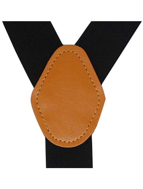Doloise Mens Suspenders with 3 Swivel Hooks Belt Loops 1.4 Inch Wide Heavy Duty Adjustable Braces